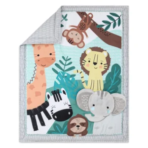 Green and Grey Safari Adventures Crib Bedding Set for Baby